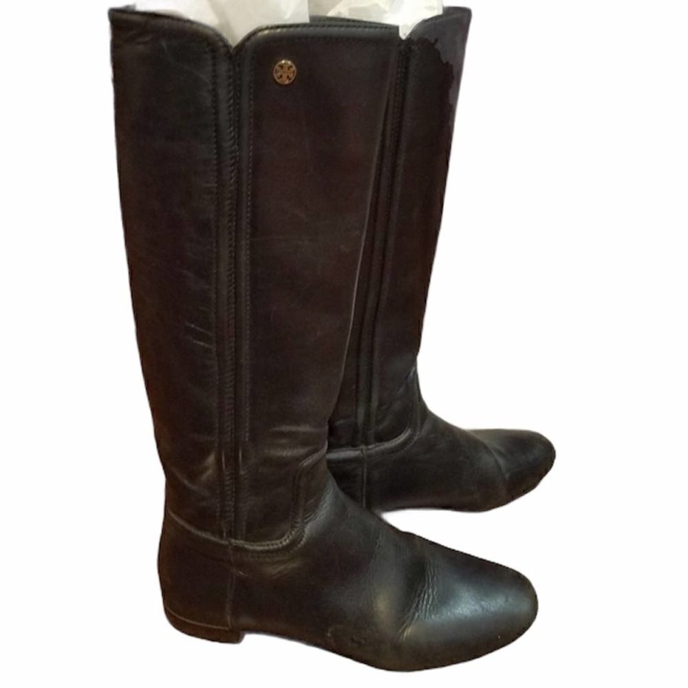 Authentic Tory Burch Irene Equestrian Black Boots